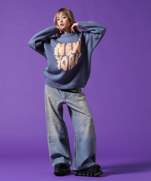 DANKE SCHON（ダンケシェーン）の「【WEB&DEPOT限定】DankeSchon/ダンケシェーン/1.5GG NY KNIT（ニット/セーター・メンズ・ブルー/ブラック/ホワイト系2・M/L/XL）」の17枚目の写真