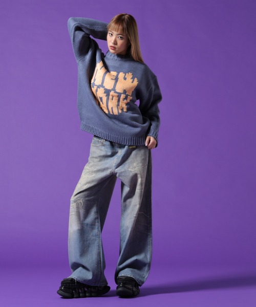 DANKE SCHON（ダンケシェーン）の「【WEB&DEPOT限定】DankeSchon/ダンケシェーン/1.5GG NY KNIT（ニット/セーター・メンズ・ブルー/ブラック/ホワイト系2・M/L/XL）」の16枚目の写真