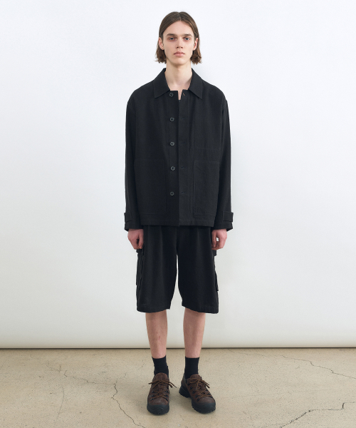 INSILENCE(インサイロンス)の「リネンフレンチワークジャケットBLACK(デニムジャケット・レディース・その他・SMALL/MEDIUM/LARGE)」の2枚目の写真