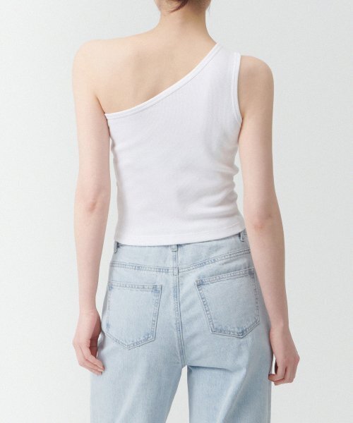 MUSINSA STANDARD WOMAN（ムシンサスタンダードウーマン）の「ウィメンズワンショルダータンクトップ[ホワイト]（Tシャツ/カットソー・レディース・その他・MEDIUM/LARGE/SMALL/X-SMALL）」の2枚目の写真