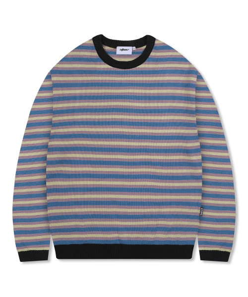 XTONZ(エクストーンズ)の「XTK162 サンセットストライププルオーバーニット (ブルー)(ニット/セーター・メンズ・その他・LARGE/MEDIUM)」の5枚目の写真