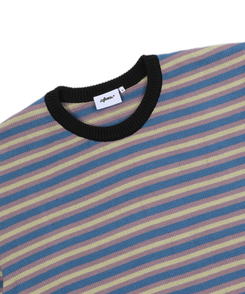 XTONZ(エクストーンズ)の「XTK162 サンセットストライププルオーバーニット (ブルー)(ニット/セーター・メンズ・その他・LARGE/MEDIUM)」の7枚目の写真