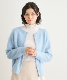 【人気デザイン！アルパカ混／ビジュー付き】ニットカーディガン