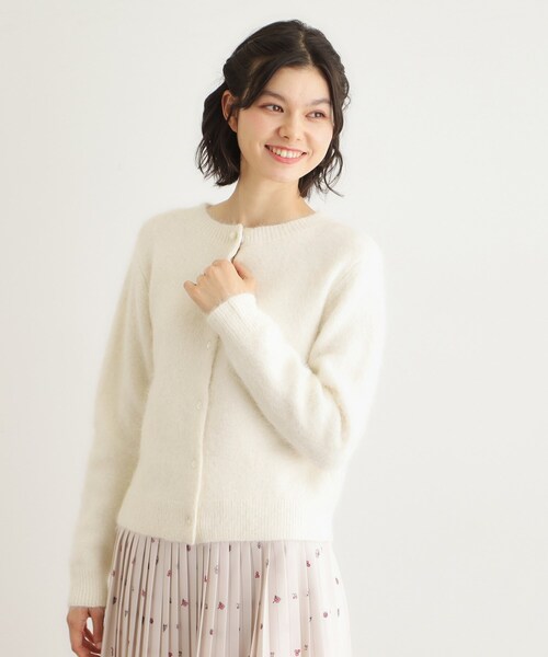 LAURA ASHLEY（ローラアシュレイ）の「【人気デザイン！アルパカ混／ビジュー付き】ニットカーディガン（カーディガン/ボレロ・レディース・サックスブルー/オフホワイト/ライトグレー/パープル/ネイビー・40/38）」の6枚目の写真