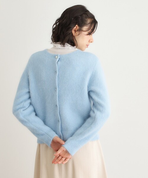 LAURA ASHLEY（ローラアシュレイ）の「【人気デザイン！アルパカ混／ビジュー付き】ニットカーディガン（カーディガン/ボレロ・レディース・サックスブルー/オフホワイト/ライトグレー/パープル/ネイビー・40/38）」の14枚目の写真