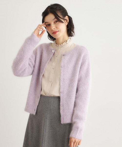 LAURA ASHLEY（ローラアシュレイ）の「【人気デザイン！アルパカ混／ビジュー付き】ニットカーディガン（カーディガン/ボレロ・レディース・サックスブルー/オフホワイト/ライトグレー/パープル/ネイビー・40/38）」の22枚目の写真