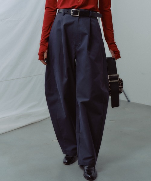 yae（ヤエ）の「Super wide curve pants / スーパーワイドカーブパンツ（その他パンツ・レディース・ネイビー/ライトグレー・38/36）」の18枚目の写真
