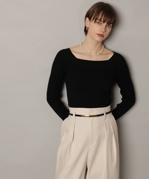 CADUNE（カデュネ）の「デコルテニット（ニット/セーター・レディース・チャコールグレー/ピンクベージュ/ブラック/ホワイト/ベージュ・38）」の22枚目の写真