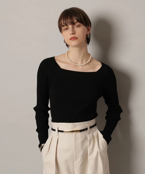 CADUNE（カデュネ）の「デコルテニット（ニット/セーター・レディース・チャコールグレー/ピンクベージュ/ブラック/ホワイト/ベージュ・38）」の20枚目の写真