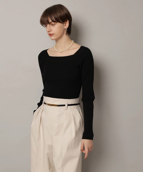 CADUNE（カデュネ）の「デコルテニット（ニット/セーター・レディース・チャコールグレー/ピンクベージュ/ブラック/ホワイト/ベージュ・38）」の18枚目の写真