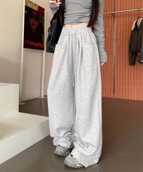 SallyLunn（サリーラン）の「ハイウエストワイドレッグパンツ（その他パンツ・レディース・ブラック/ネイビー/ブラック×ホワイト/ホワイト/グレー・LARGE/MEDIUM）」の4枚目の写真