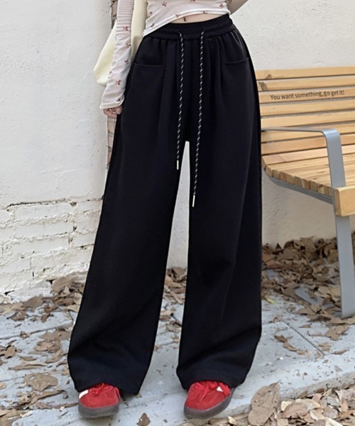 SallyLunn（サリーラン）の「ハイウエストワイドレッグパンツ（その他パンツ・レディース・ブラック/ネイビー/ブラック×ホワイト/ホワイト/グレー・LARGE/MEDIUM）」の6枚目の写真