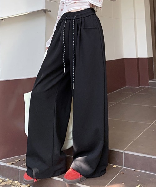 SallyLunn（サリーラン）の「ハイウエストワイドレッグパンツ（その他パンツ・レディース・ブラック/ネイビー/ブラック×ホワイト/ホワイト/グレー・LARGE/MEDIUM）」の7枚目の写真