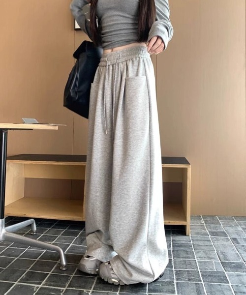 SallyLunn（サリーラン）の「ハイウエストワイドレッグパンツ（その他パンツ・レディース・ブラック/ネイビー/ブラック×ホワイト/ホワイト/グレー・LARGE/MEDIUM）」の19枚目の写真