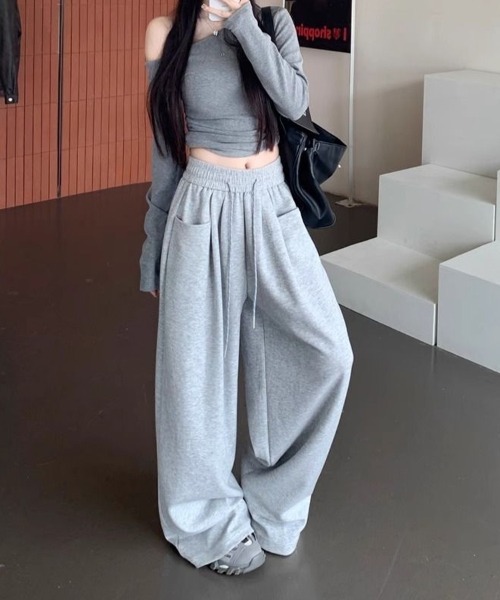 SallyLunn（サリーラン）の「ハイウエストワイドレッグパンツ（その他パンツ・レディース・ブラック/ネイビー/ブラック×ホワイト/ホワイト/グレー・LARGE/MEDIUM）」の21枚目の写真