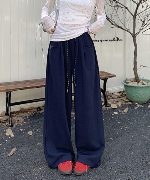 SallyLunn（サリーラン）の「ハイウエストワイドレッグパンツ（その他パンツ・レディース・ブラック/ネイビー/ブラック×ホワイト/ホワイト/グレー・LARGE/MEDIUM）」の16枚目の写真