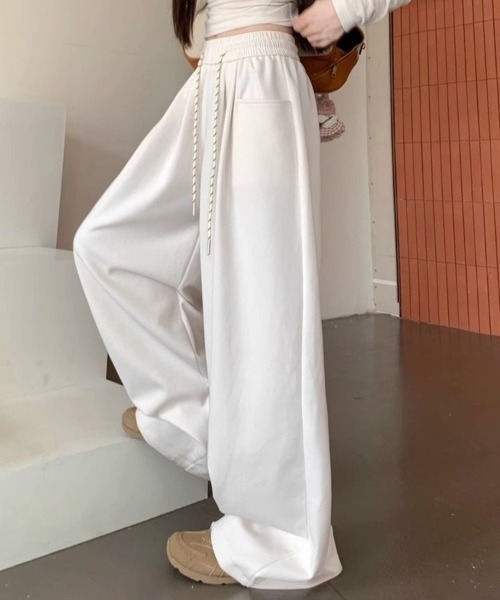 SallyLunn（サリーラン）の「ハイウエストワイドレッグパンツ（その他パンツ・レディース・ブラック/ネイビー/ブラック×ホワイト/ホワイト/グレー・LARGE/MEDIUM）」の18枚目の写真