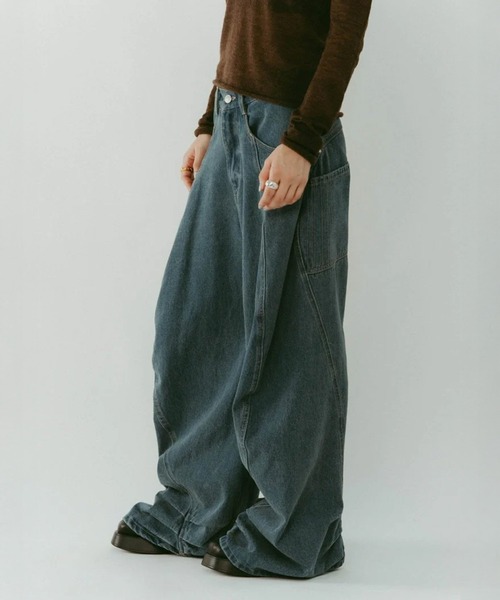 [新品未使用] knuthmarf tuck design denim tuck design denim pants/denimblack | KNUTH MARF