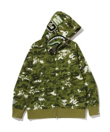 A BATHING APE | MULTI PIXEL CAMO SHARK REGULAR FIT FULL ZIP HOODIE(パーカー)