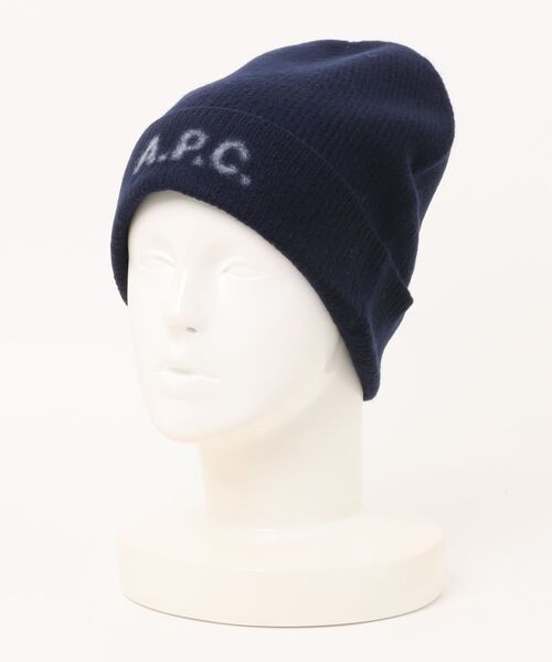 A.P.C.(アーペーセー)の「BONNET HARRY(ニットキャップ/ビーニー・レディース・ネイビー/レッド・M)」の1枚目の写真