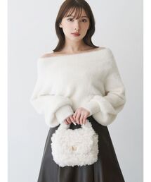 MERCURYDUO | 【追加生産】ミニシャギーオフショルニット(ニット/セーター)