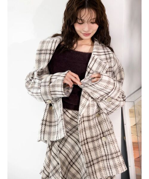 MERCURYDUO（マーキュリーデュオ）の「【追加生産】ミニシャギーオフショルニット（ニット/セーター・レディース・アイボリー/ベビーピンク/グレー/ブルー・FREE）」の7枚目の写真