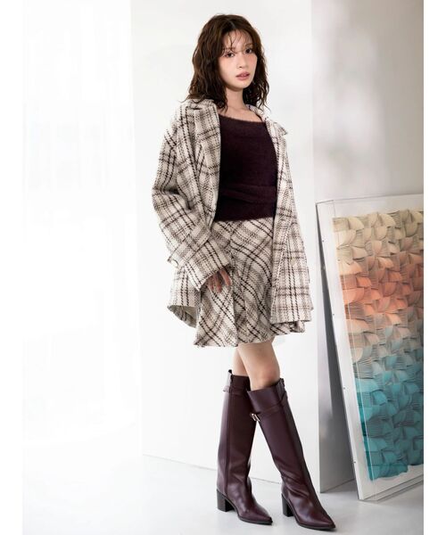 MERCURYDUO（マーキュリーデュオ）の「【追加生産】ミニシャギーオフショルニット（ニット/セーター・レディース・アイボリー/ベビーピンク/グレー/ブルー・FREE）」の8枚目の写真