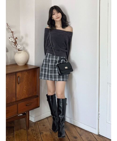 MERCURYDUO（マーキュリーデュオ）の「【追加生産】ミニシャギーオフショルニット（ニット/セーター・レディース・アイボリー/ベビーピンク/グレー/ブルー・FREE）」の17枚目の写真