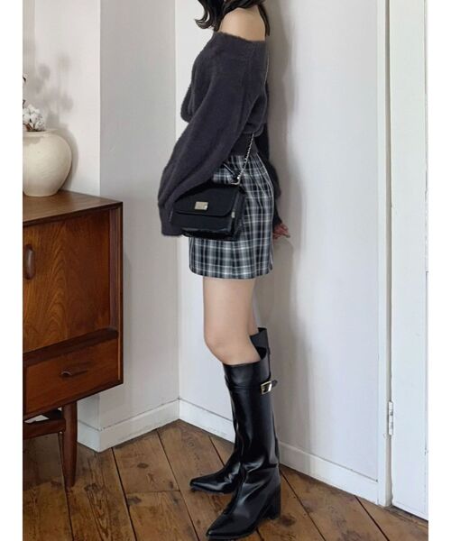 MERCURYDUO（マーキュリーデュオ）の「【追加生産】ミニシャギーオフショルニット（ニット/セーター・レディース・アイボリー/ベビーピンク/グレー/ブルー・FREE）」の19枚目の写真