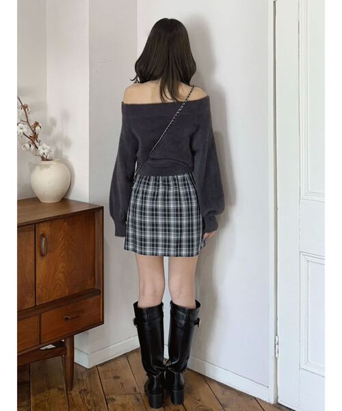 MERCURYDUO（マーキュリーデュオ）の「【追加生産】ミニシャギーオフショルニット（ニット/セーター・レディース・アイボリー/ベビーピンク/グレー/ブルー・FREE）」の20枚目の写真