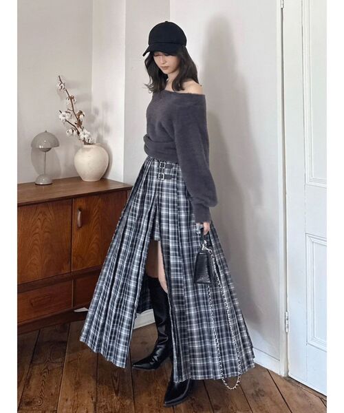 MERCURYDUO（マーキュリーデュオ）の「【追加生産】ミニシャギーオフショルニット（ニット/セーター・レディース・アイボリー/ベビーピンク/グレー/ブルー・FREE）」の21枚目の写真