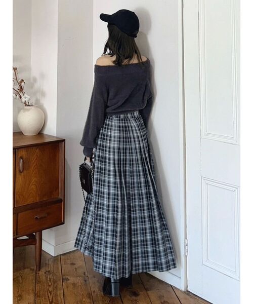 MERCURYDUO（マーキュリーデュオ）の「【追加生産】ミニシャギーオフショルニット（ニット/セーター・レディース・アイボリー/ベビーピンク/グレー/ブルー・FREE）」の5枚目の写真