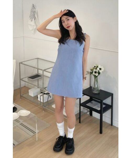 LADY VOLUME（レディーボリューム）の「MINI A-LINE DRESS_BLUE（ワンピース・レディース・その他・MEDIUM/SMALL）」の4枚目の写真