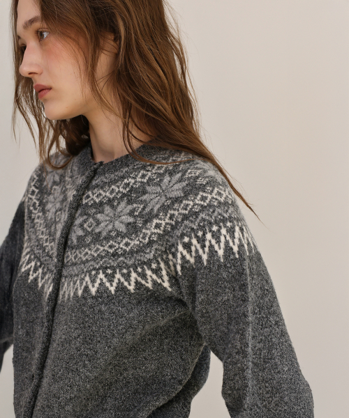 ANDNEEDS(アンドニーズ)の「Sierra nordic cardigan (charcoal)(カーディガン/ボレロ・レディース・その他・FREE)」の4枚目の写真