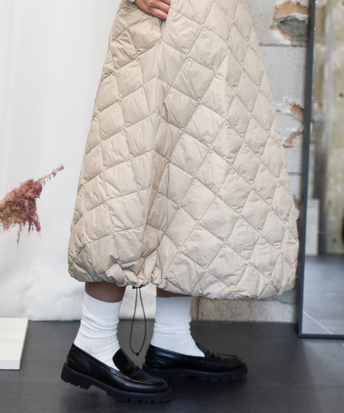 未使用 軽くて上質なダウン TAION シティ ダウンスカート新作 ホワイト