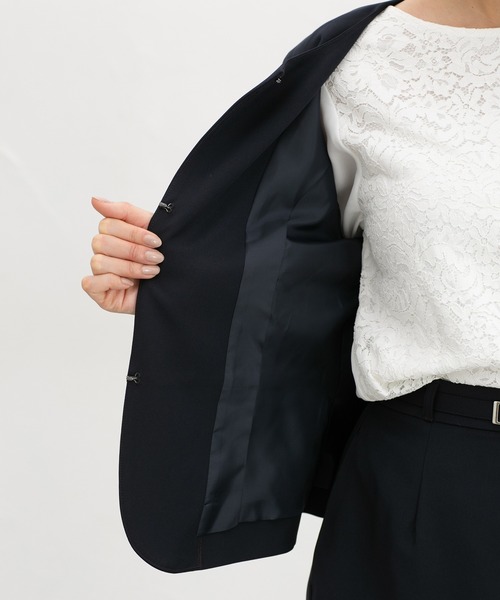 Honeys（ハニーズ）の「【ストレッチ・ウォッシャブル・イージーケア】ノーカラージャケット（ノーカラージャケット・レディース・ダークベージュ/ネイビー/ライトグレー系2/ライトグレー系1/ブラック・3L/L/LL/M/S）」の19枚目の写真