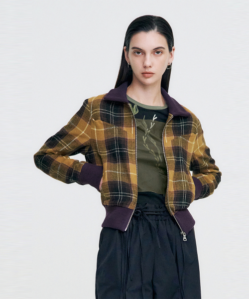 KIMZISU(キムジス)の「Plaid Check Flannel Zip-Up Jacket _ MUSTARD(その他アウター・レディース・マスタード・SMALL)」の4枚目の写真