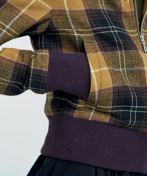 セール】Plaid Check Flannel Zip-Up Jacket _ MUSTARD（その他