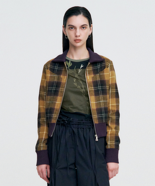 w.pcoco 様 symphony mustard セール】Plaid Check Flannel Zip-Up Jacket _ MUSTARD（その他