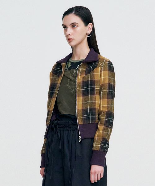KIMZISU(キムジス)の「Plaid Check Flannel Zip-Up Jacket _ MUSTARD(その他アウター・レディース・マスタード・SMALL)」の5枚目の写真