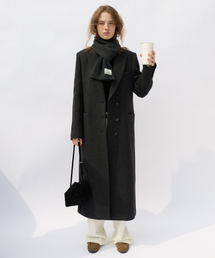 Straight Wool Maxi Coat - Charcoal
