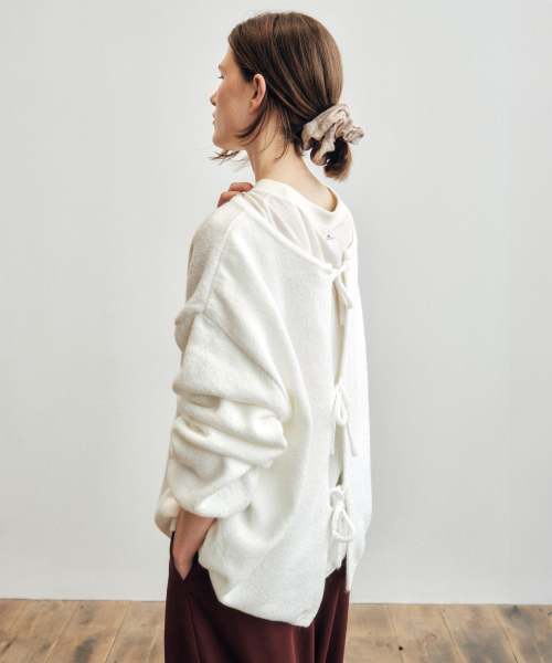CITTA（シータ）の「Reversible Back String Knit_CTK237(White)（ニット/セーター・レディース・ホワイト・FREE）」の3枚目の写真