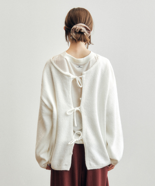 CITTA（シータ）の「Reversible Back String Knit_CTK237(White)（ニット/セーター・レディース・ホワイト・FREE）」の5枚目の写真
