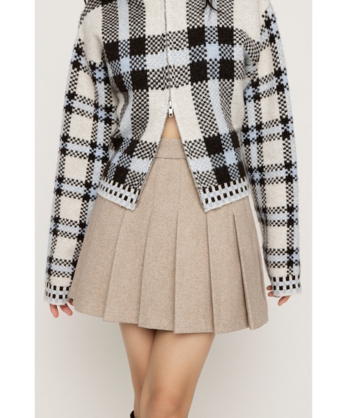 SLY(スライ)の「PLEATS S/SK プリーツ ショートスカート ミニスカート 秋服 冬服(スカート・レディース・杢グレー/アイボリー・0/1)」の3枚目の写真