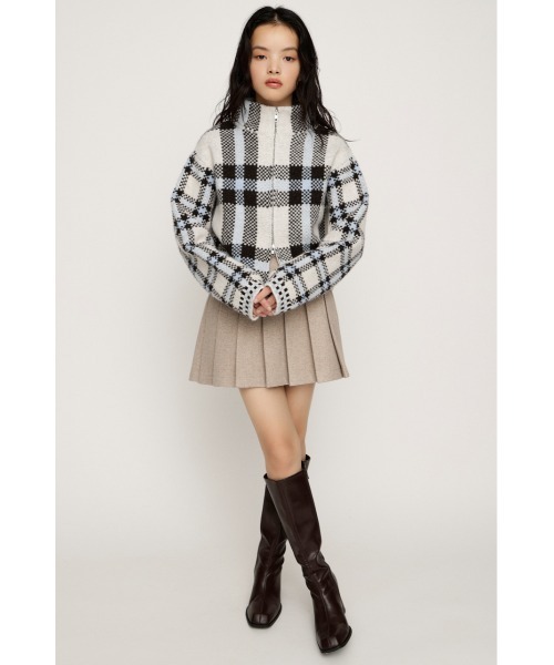 SLY(スライ)の「PLEATS S/SK プリーツ ショートスカート ミニスカート 秋服 冬服(スカート・レディース・杢グレー/アイボリー・0/1)」の4枚目の写真