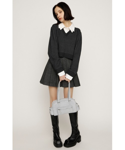 SLY(スライ)の「PLEATS S/SK プリーツ ショートスカート ミニスカート 秋服 冬服(スカート・レディース・杢グレー/アイボリー・0/1)」の9枚目の写真