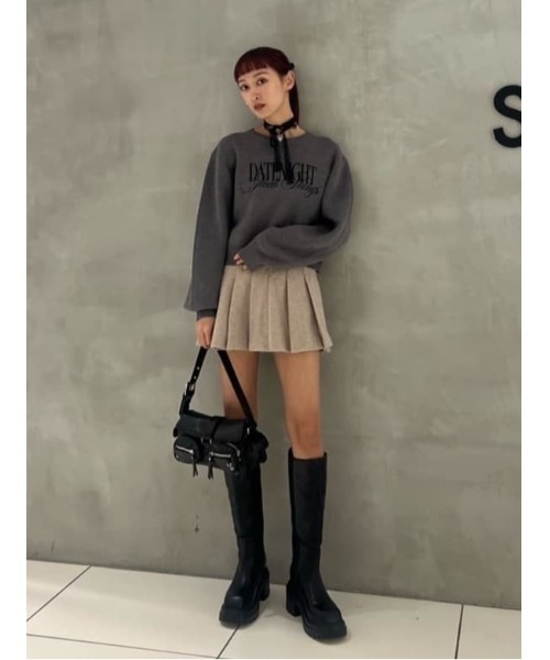 SLY(スライ)の「PLEATS S/SK プリーツ ショートスカート ミニスカート 秋服 冬服(スカート・レディース・杢グレー/アイボリー・0/1)」の16枚目の写真