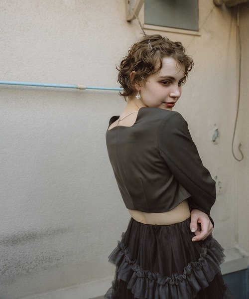 et.UNiVER（エトユニベール）の「Tiered tulle Skirt+JK（ドレス