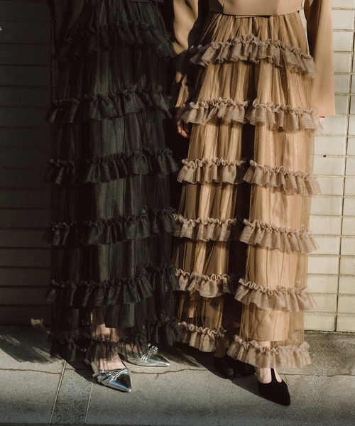 Tiered tulle Skirt+JK（ドレス）｜et.UNiVER（エトユニベール）の
