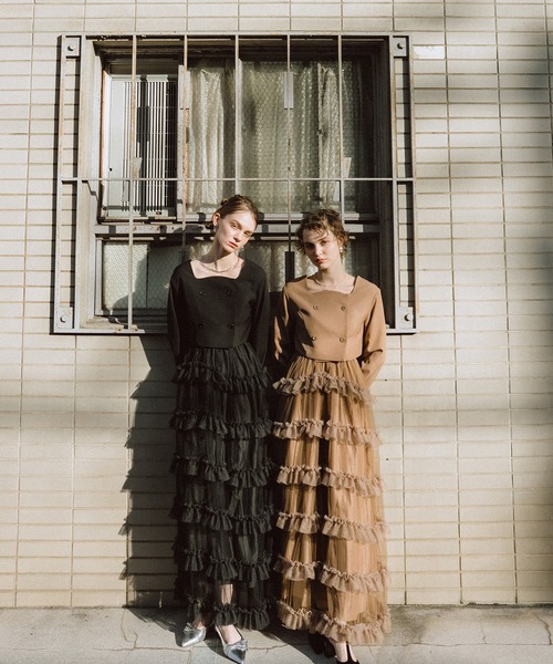 【専用】【et.UNiVER】Tiered tulle Skirt+JK et.UNiVER ドレス Tiered tulle Skirt+JK : ZOZOTOWN Yahoo!店 - 通販